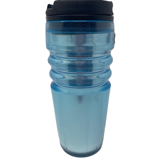 Starbucks Light Blue Glitter Shimmer Travel Tumbler Mug - 16 oz - Picture 3 of 10